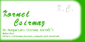 kornel csirmaz business card